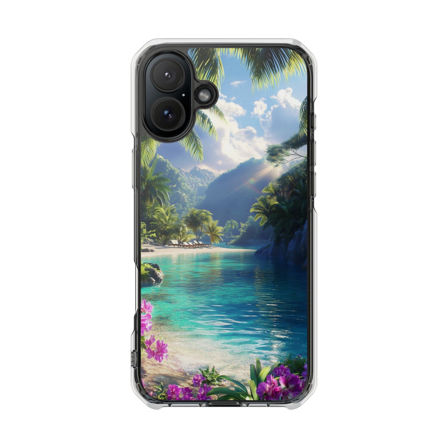 Tropical Paradise Magnetic Clear iPhone Case