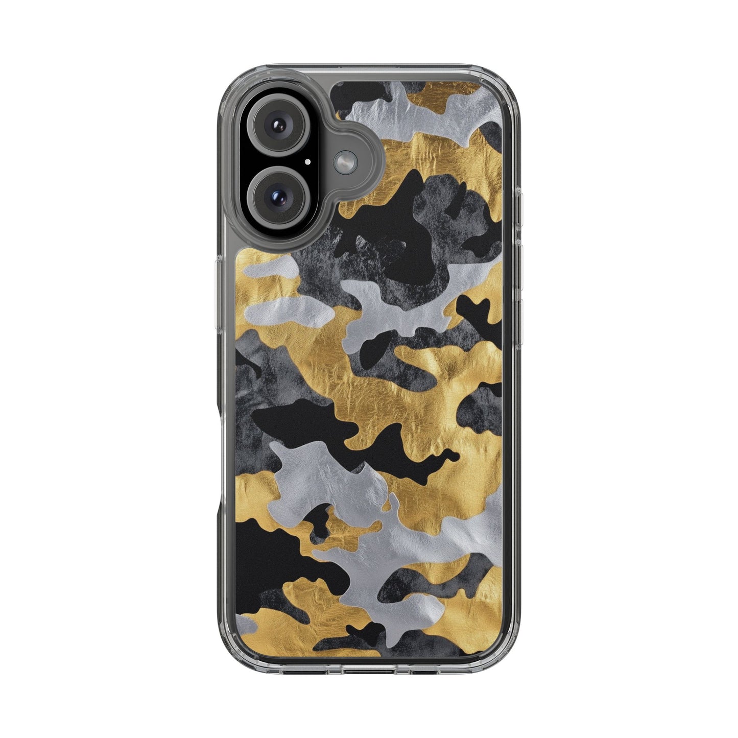 Metallic Gold Camo Clear Phone Case - Stylish Phone Cover