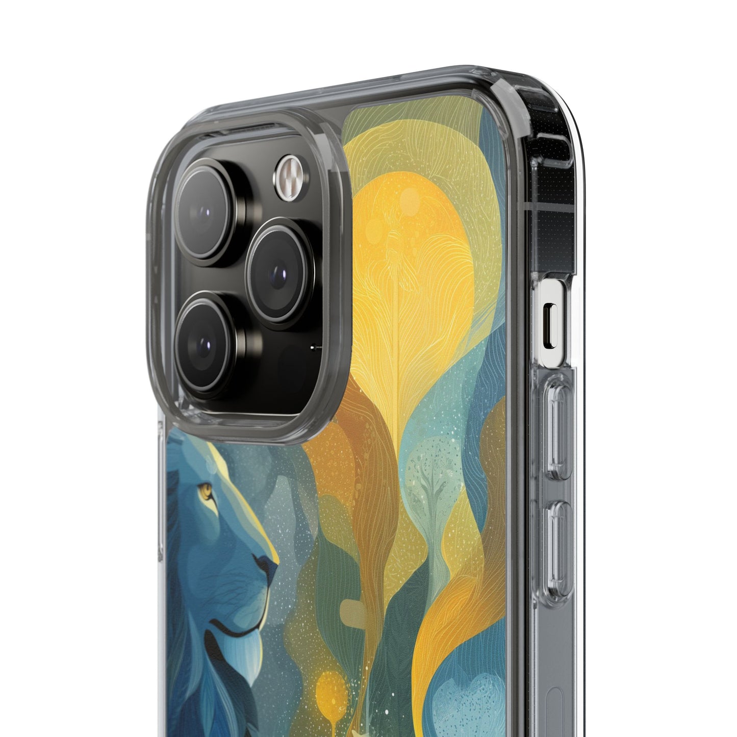 Artistic Lion Design Clear Phone Case | Nature-Inspired Protection for Animal Lovers