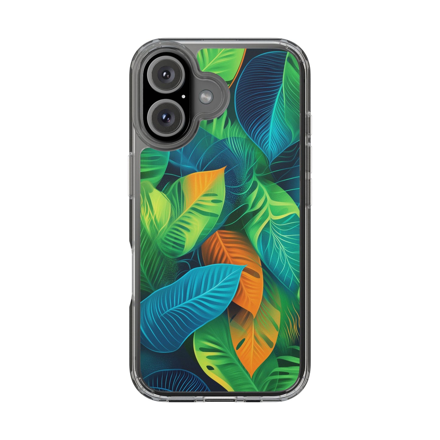 Tropical Leaf Clear iPhone Case – Vibrant Botanical Design for Nature Lovers