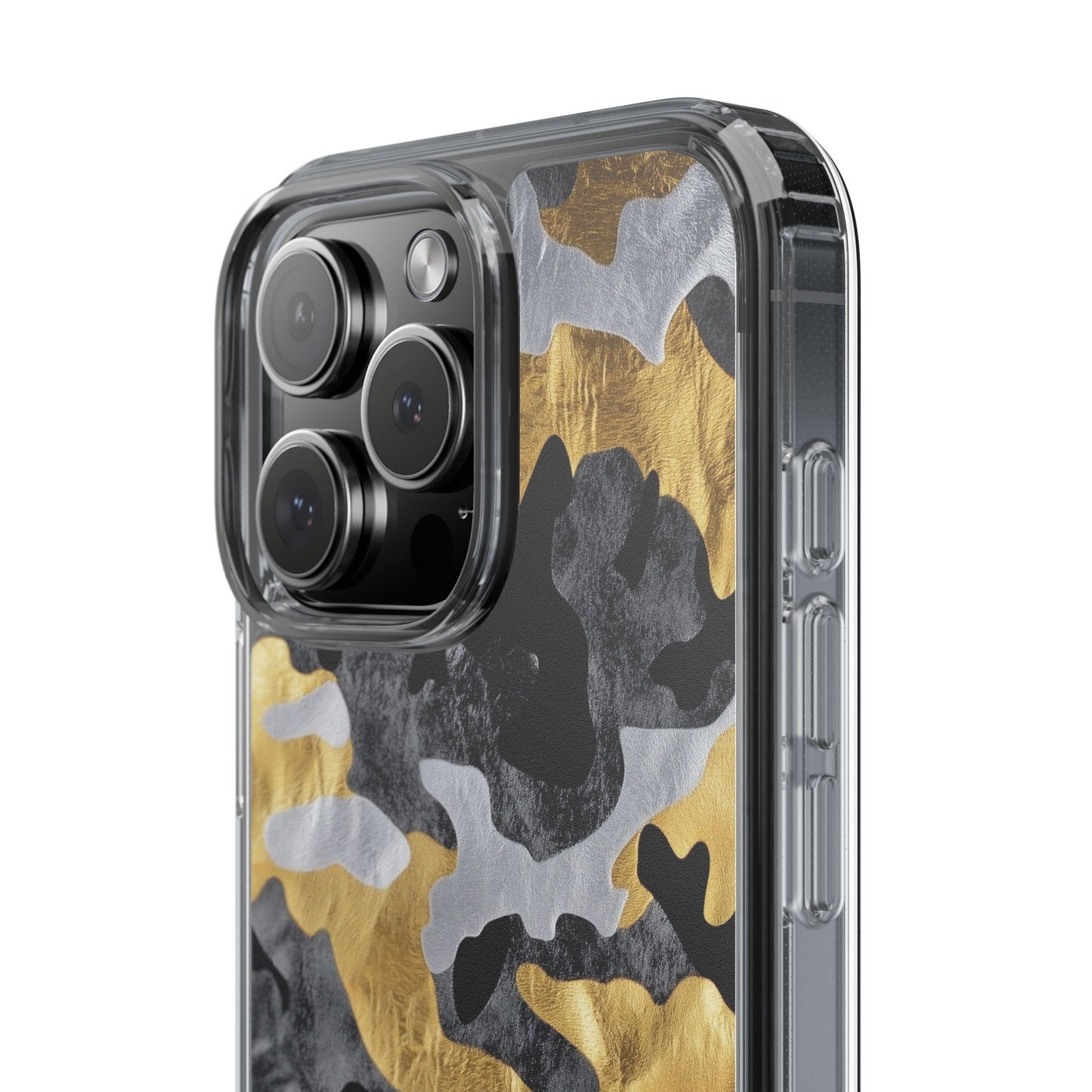 Metallic Gold Camo Clear Phone Case - Stylish Phone Cover