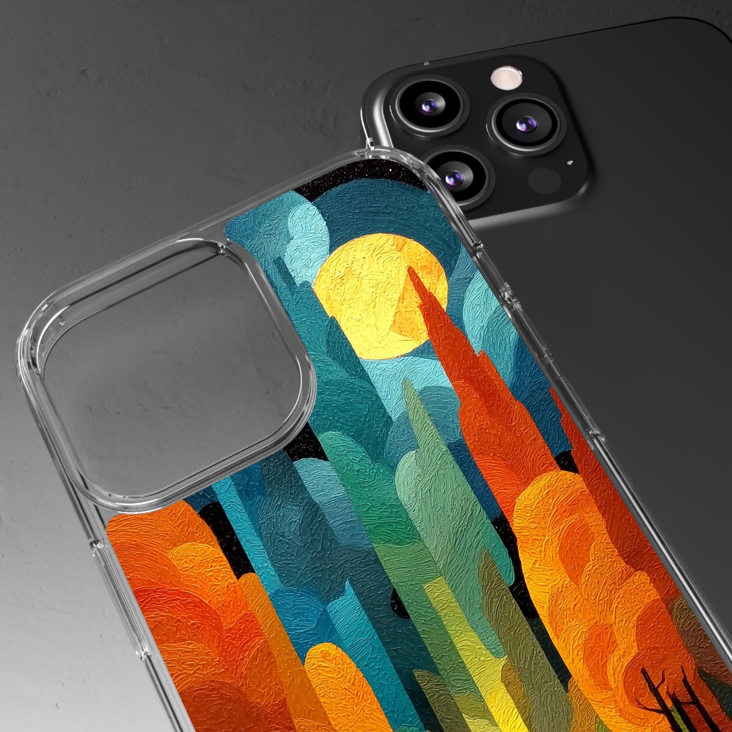 Vibrant Deep Art Landscape Phone Case - Clear Protective Cover for Nature Lovers