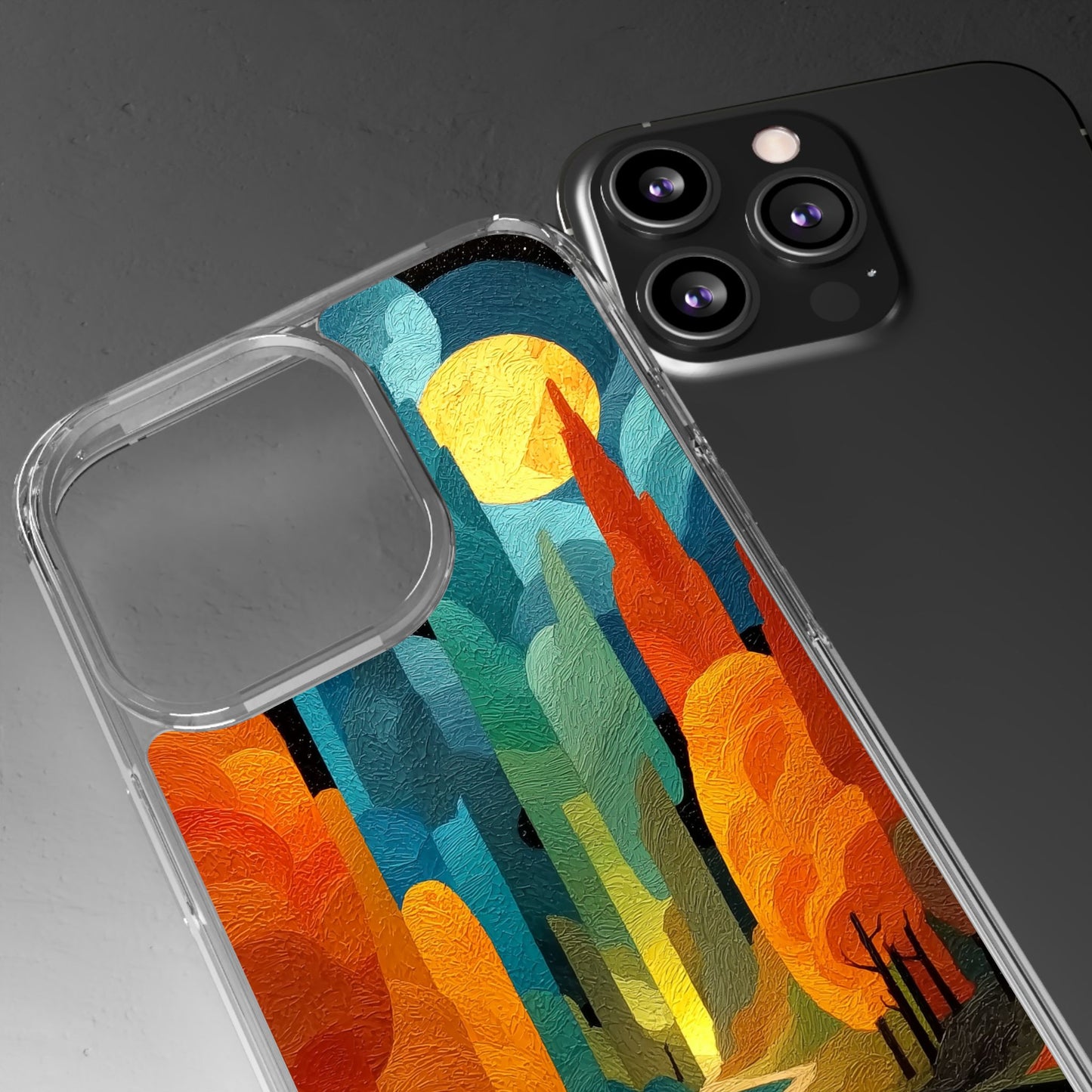 Vibrant Deep Art Landscape Phone Case - Clear Protective Cover for Nature Lovers