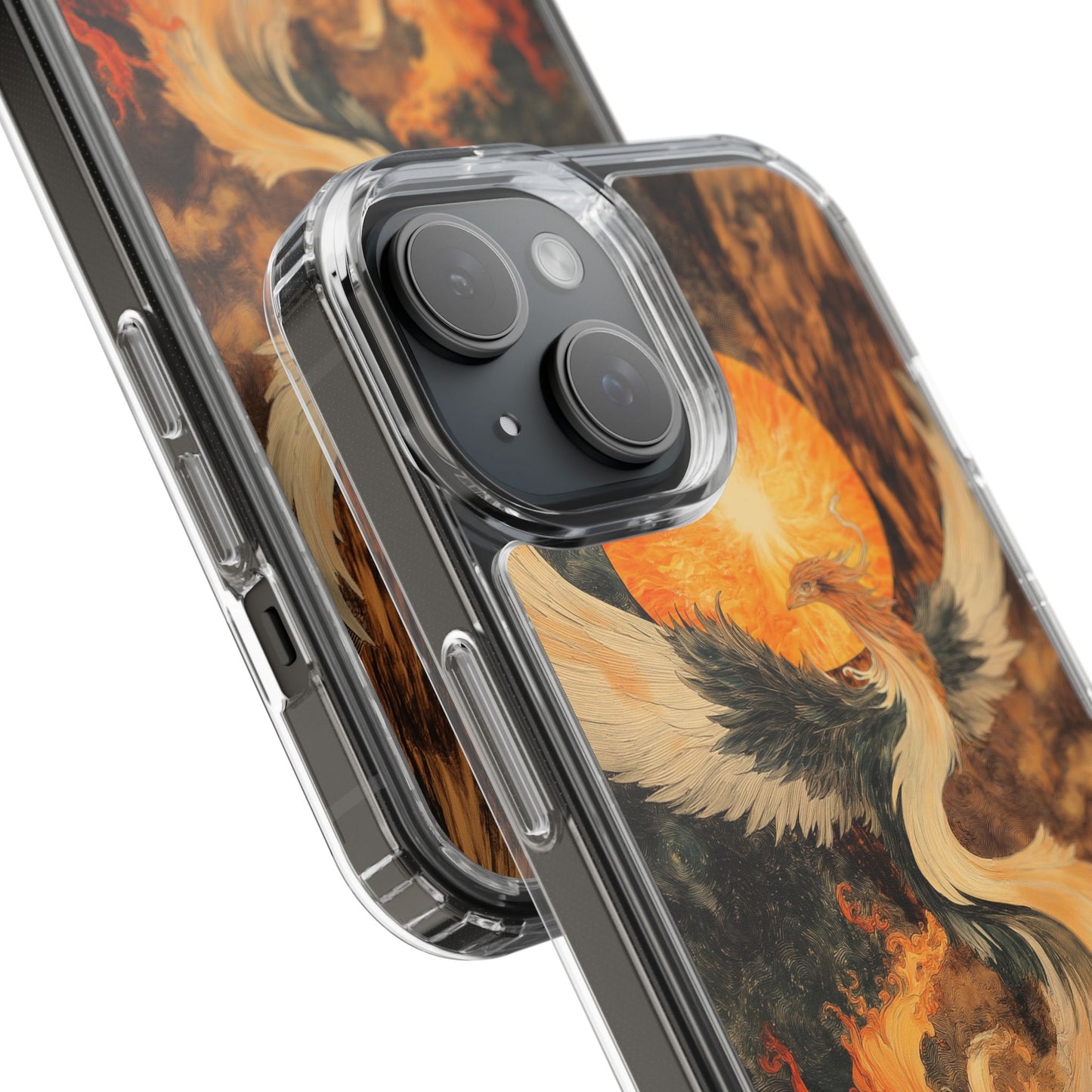 Phoenix Fire Clear iPhone Case - Artistic Protection for Creative Souls