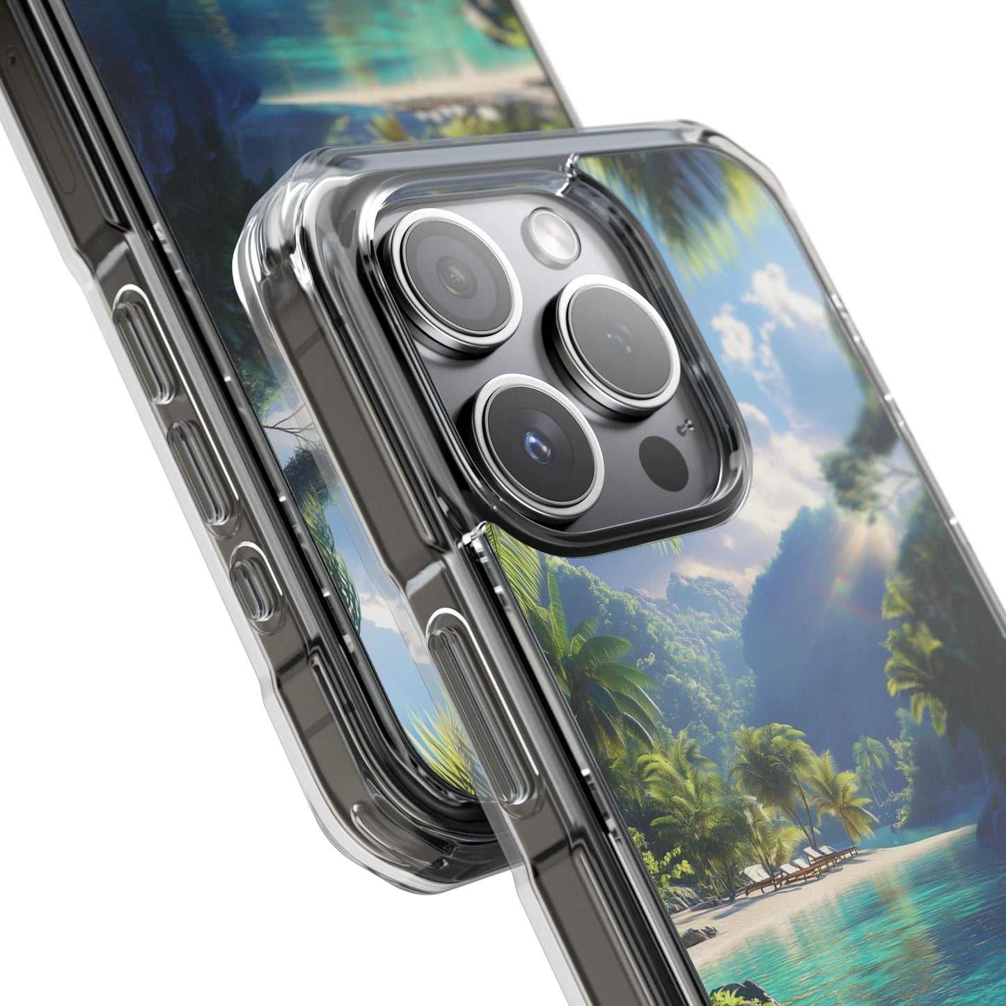 Tropical Paradise Magnetic Clear iPhone Case