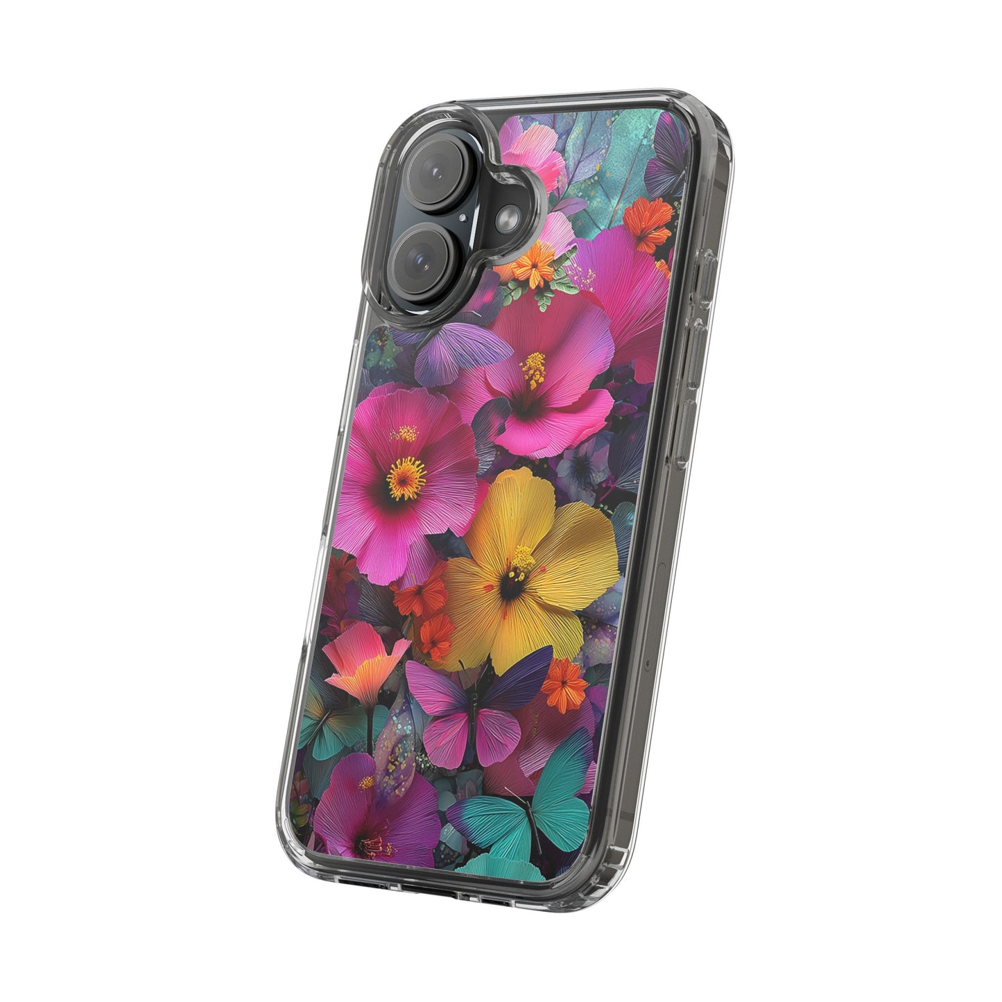 Vibrant Floral Butterfly iPhone Case – Slim Aesthetic Boho Nature Design