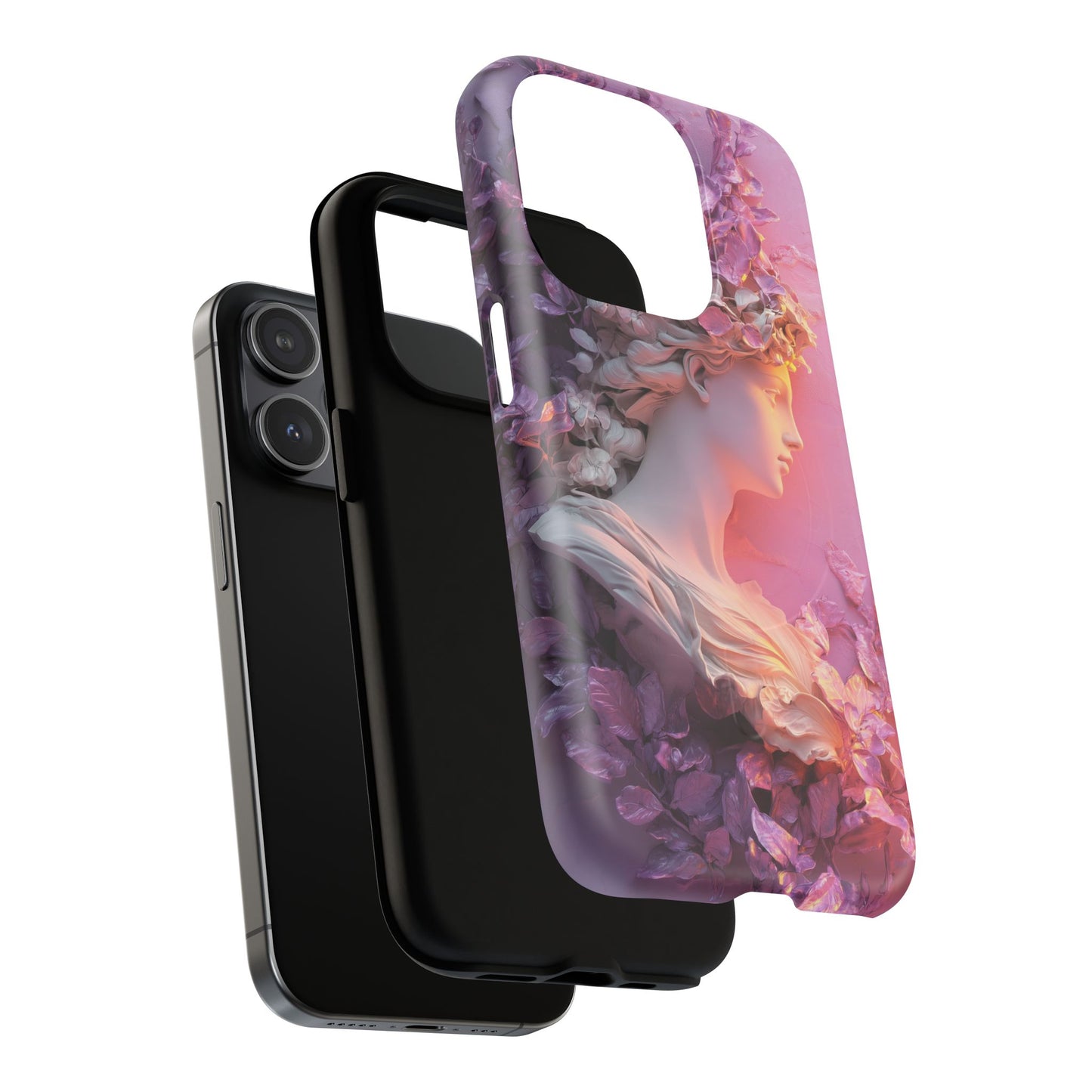 Elegant Floral Tough Magnetic Case for iPhone - Aesthetic Protection