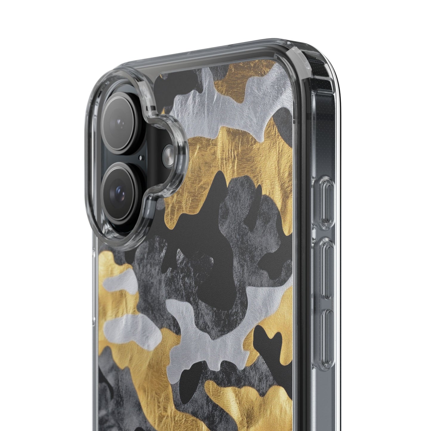 Metallic Gold Camo Clear Phone Case - Stylish Phone Cover