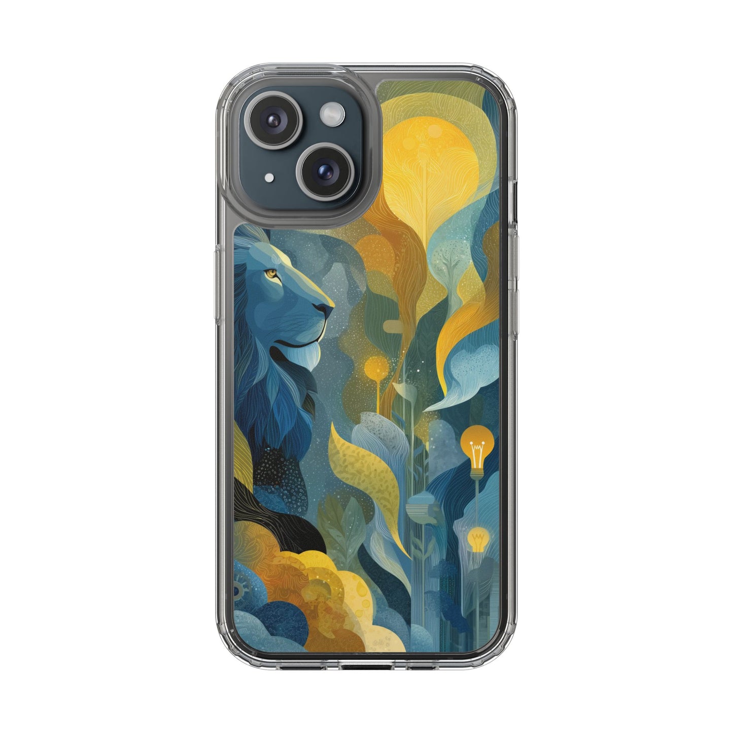 Artistic Lion Design Clear Phone Case | Nature-Inspired Protection for Animal Lovers