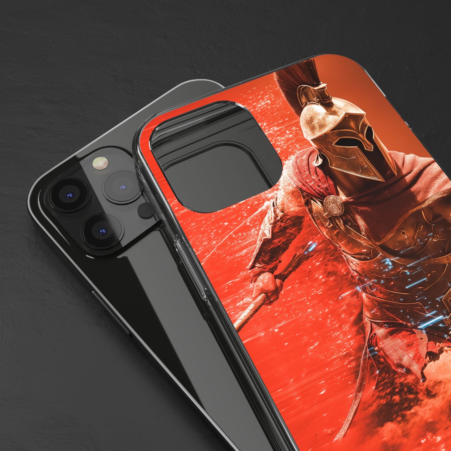 Spartan "Big Duster" Warrior Clear Phone Case - Unique Design for Protection & Style