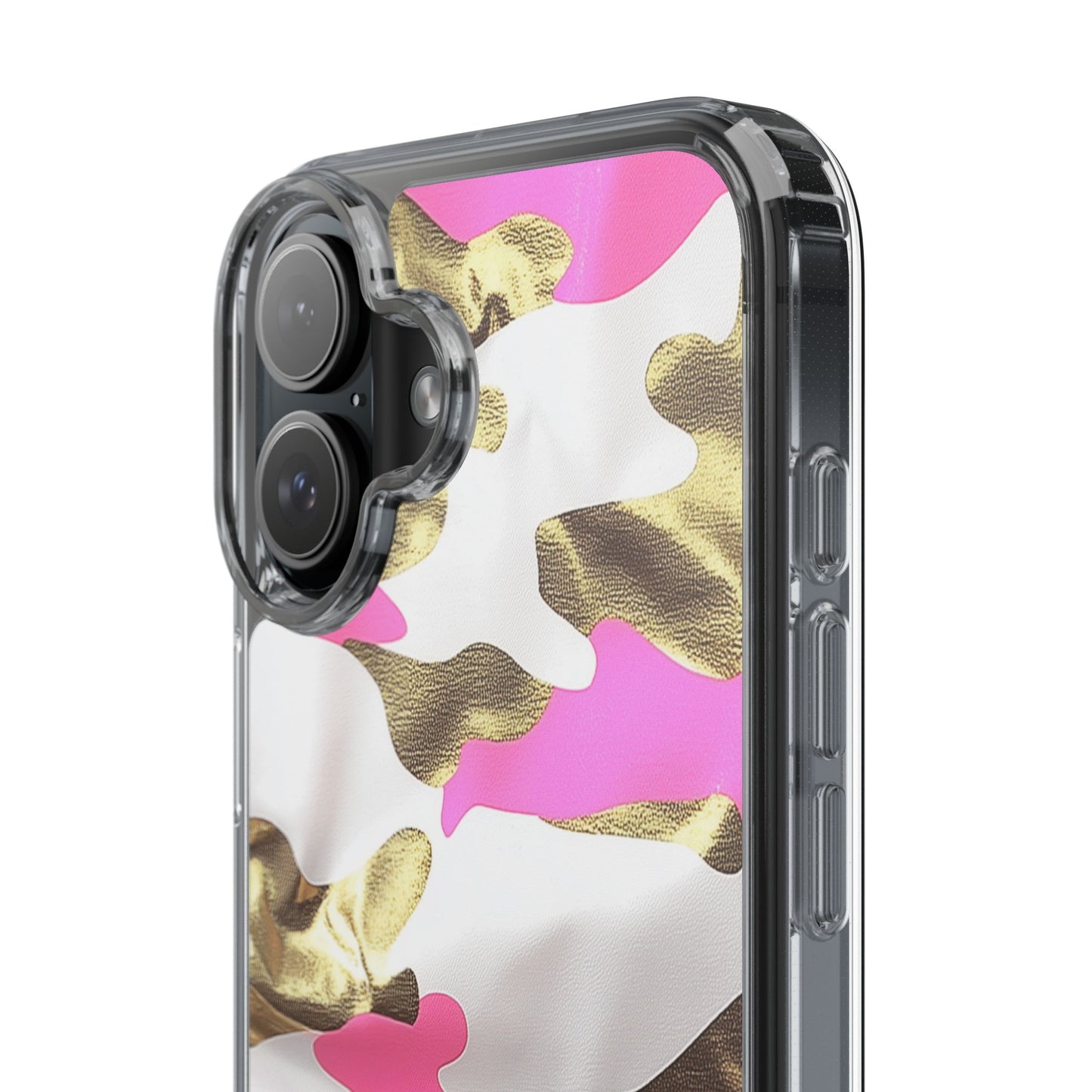 Gold and Pink Camo Phone Case – Stylish Clear Protective Design