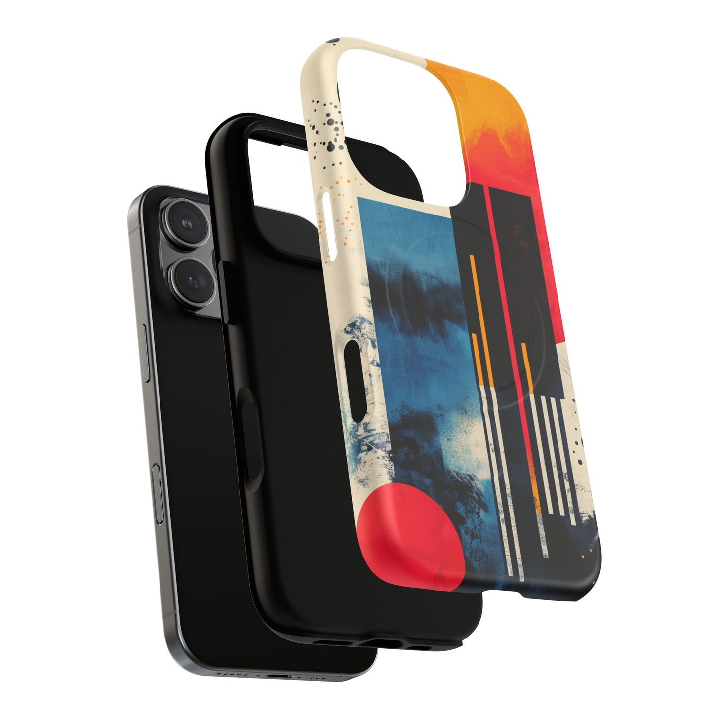 Abstract Tough Magnetic Phone Case - Colorful Geometric Design