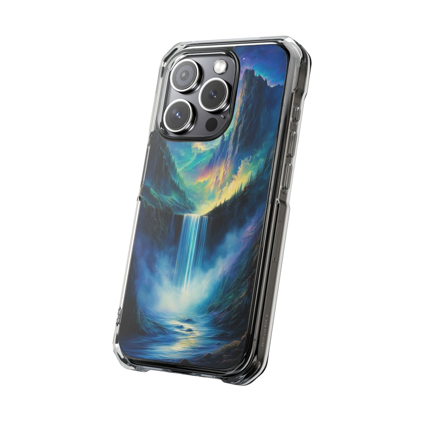Cascading Aurora Waterfall Magnetic Clear Impact iPhone Case