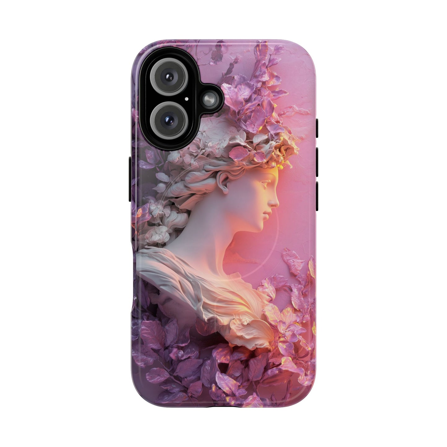 Elegant Floral Tough Magnetic Case for iPhone - Aesthetic Protection