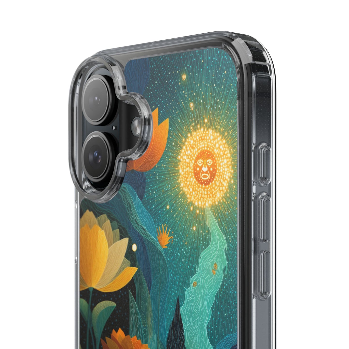 Deep Radiant Nature - Clear iPhone Case with Floral Design