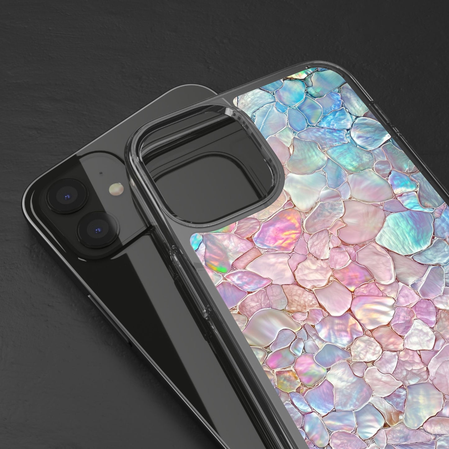 Iridescent Shell Clear iPhone Case - Stylish Protection for Beach Lovers