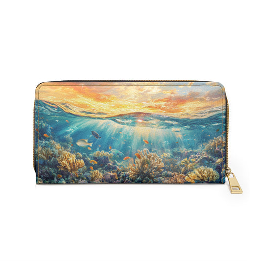 Ocean Sunrise Cell Phone Wallet Clutch