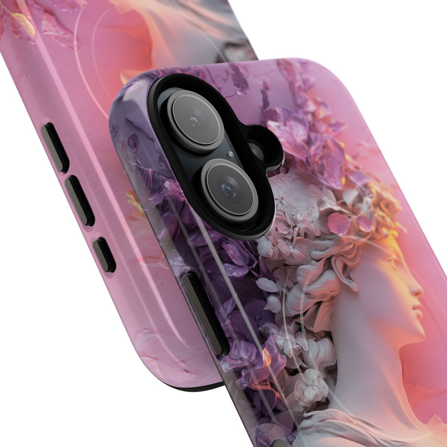 Elegant Floral Tough Magnetic Case for iPhone - Aesthetic Protection