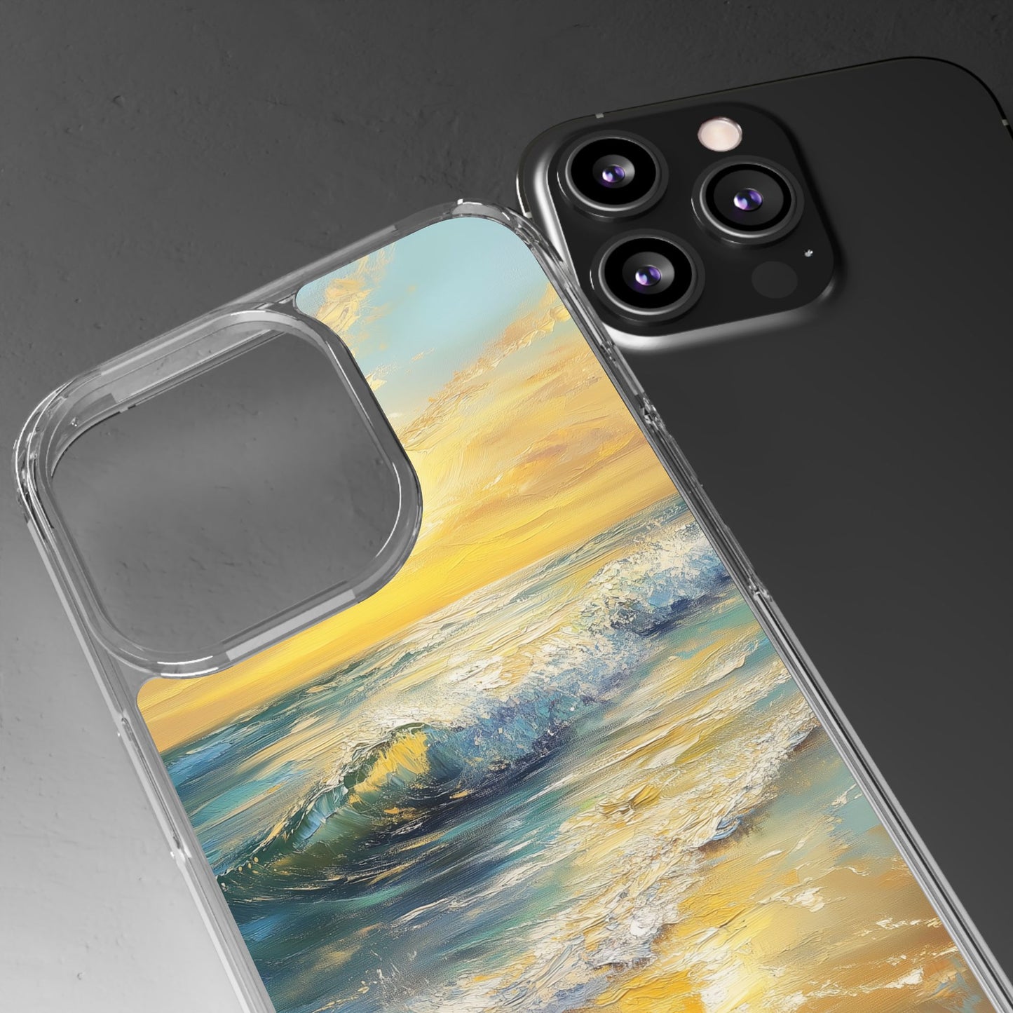 Ocean Sunset Clear iPhone Case – Radiant Coastal Glow with Vibrant Horizon Hues