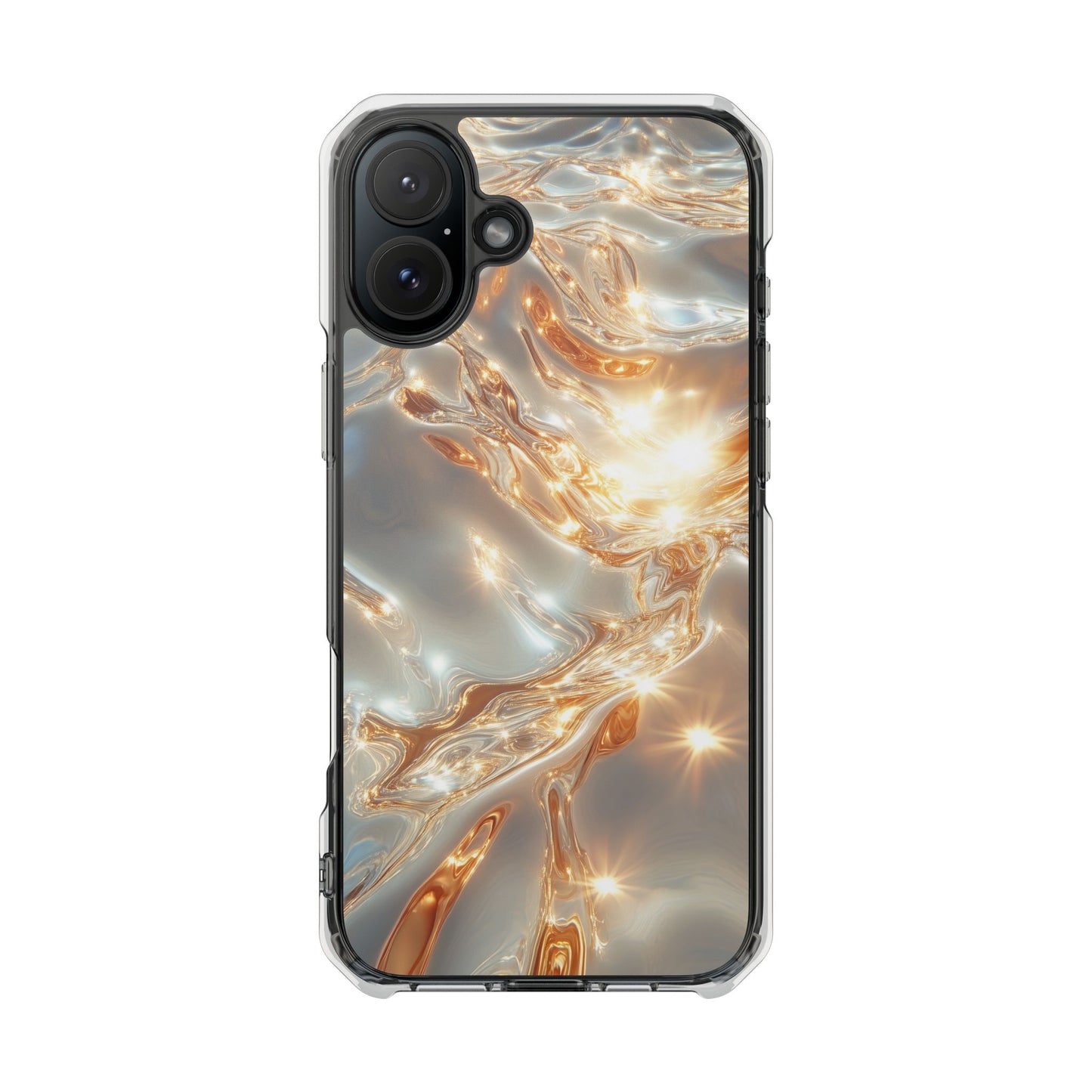Lustrous Golden Waves MagSafe Clear iPhone Case
