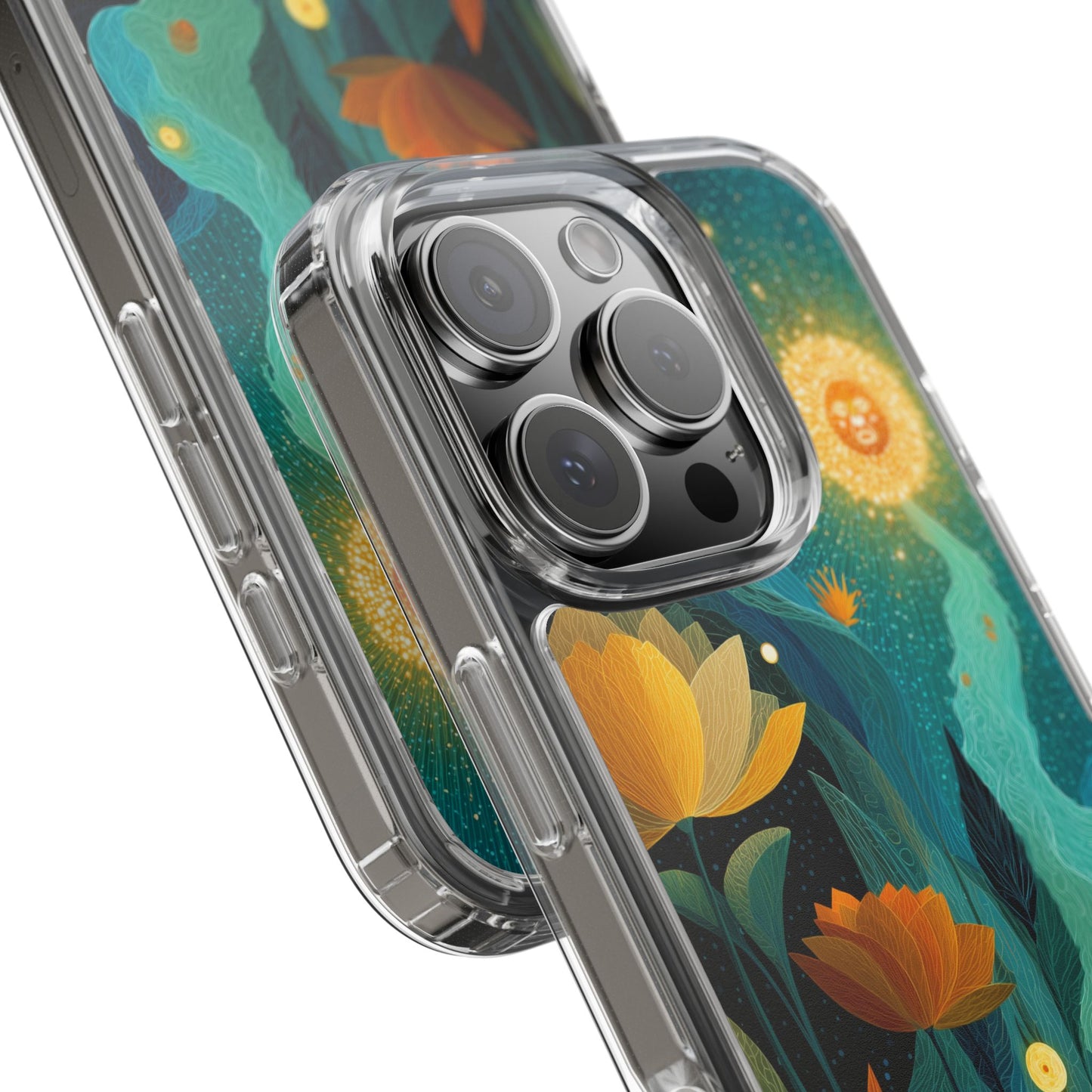 Deep Radiant Nature - Clear iPhone Case with Floral Design
