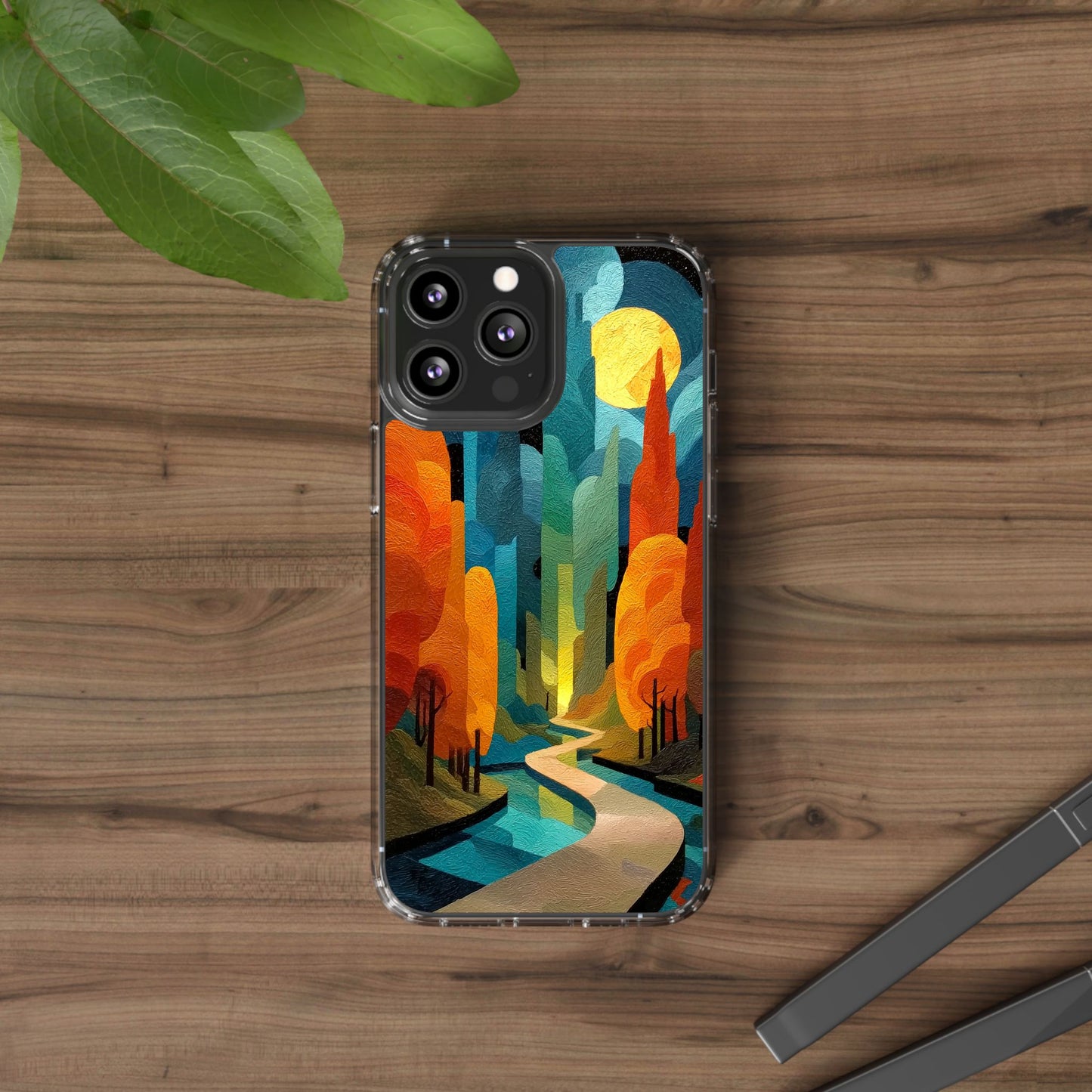 Vibrant Deep Art Landscape Phone Case - Clear Protective Cover for Nature Lovers