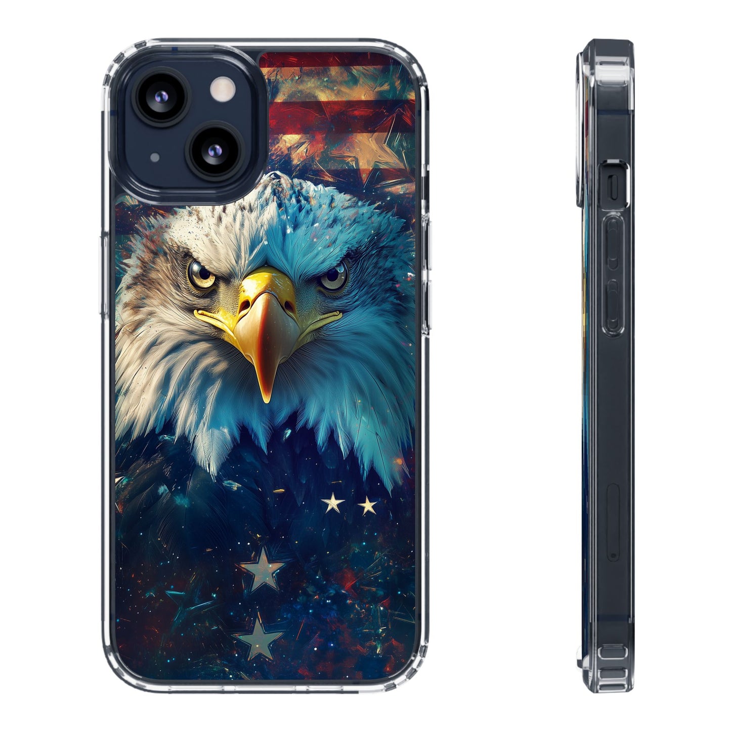 USA Eagle Design Clear Phone Case - Patriotic and Stylish