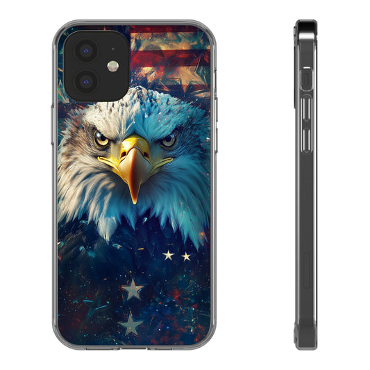 USA Eagle Design Clear Phone Case - Patriotic and Stylish
