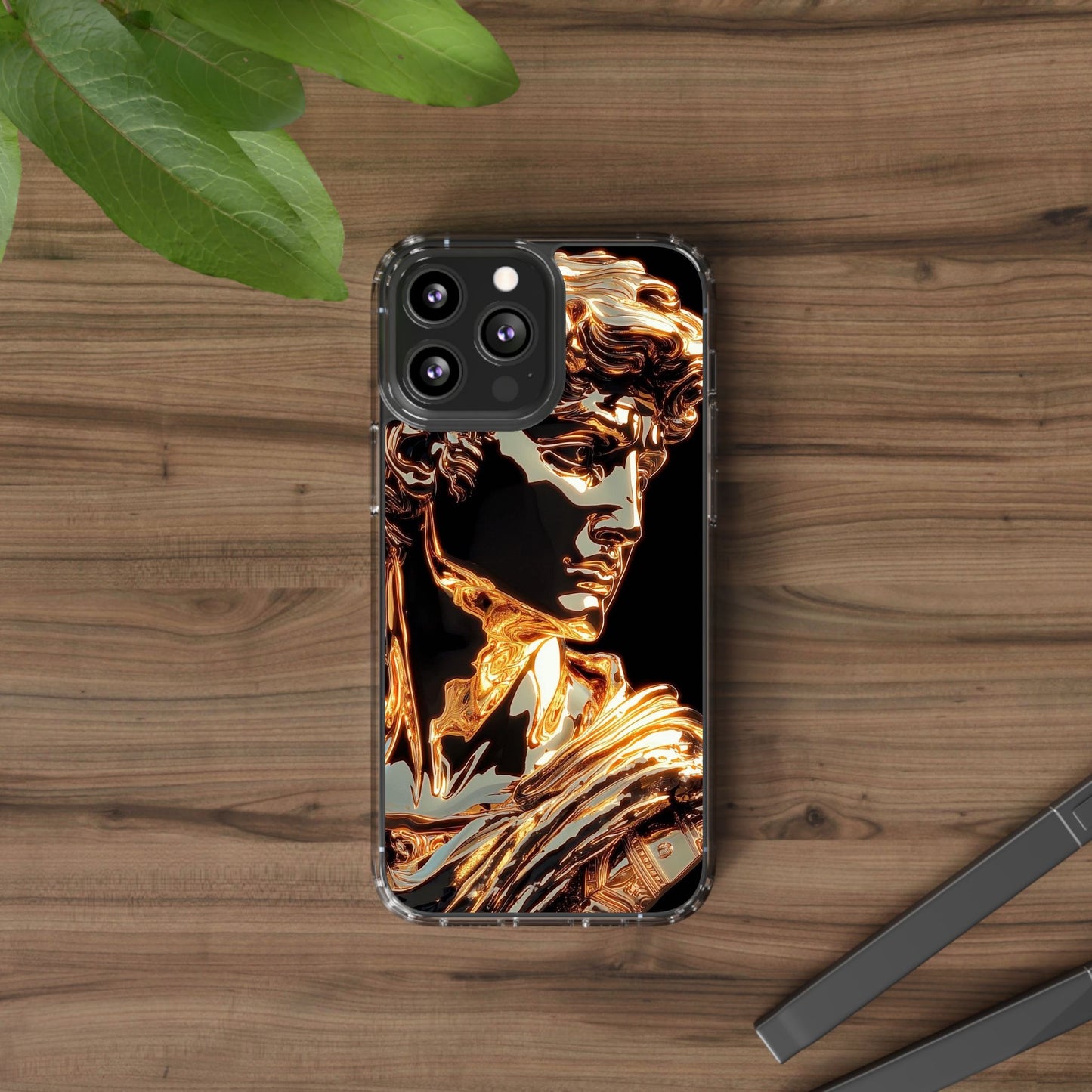 Gold David Sculpture Phone Case – Renaissance Inspired Luxury Art Design