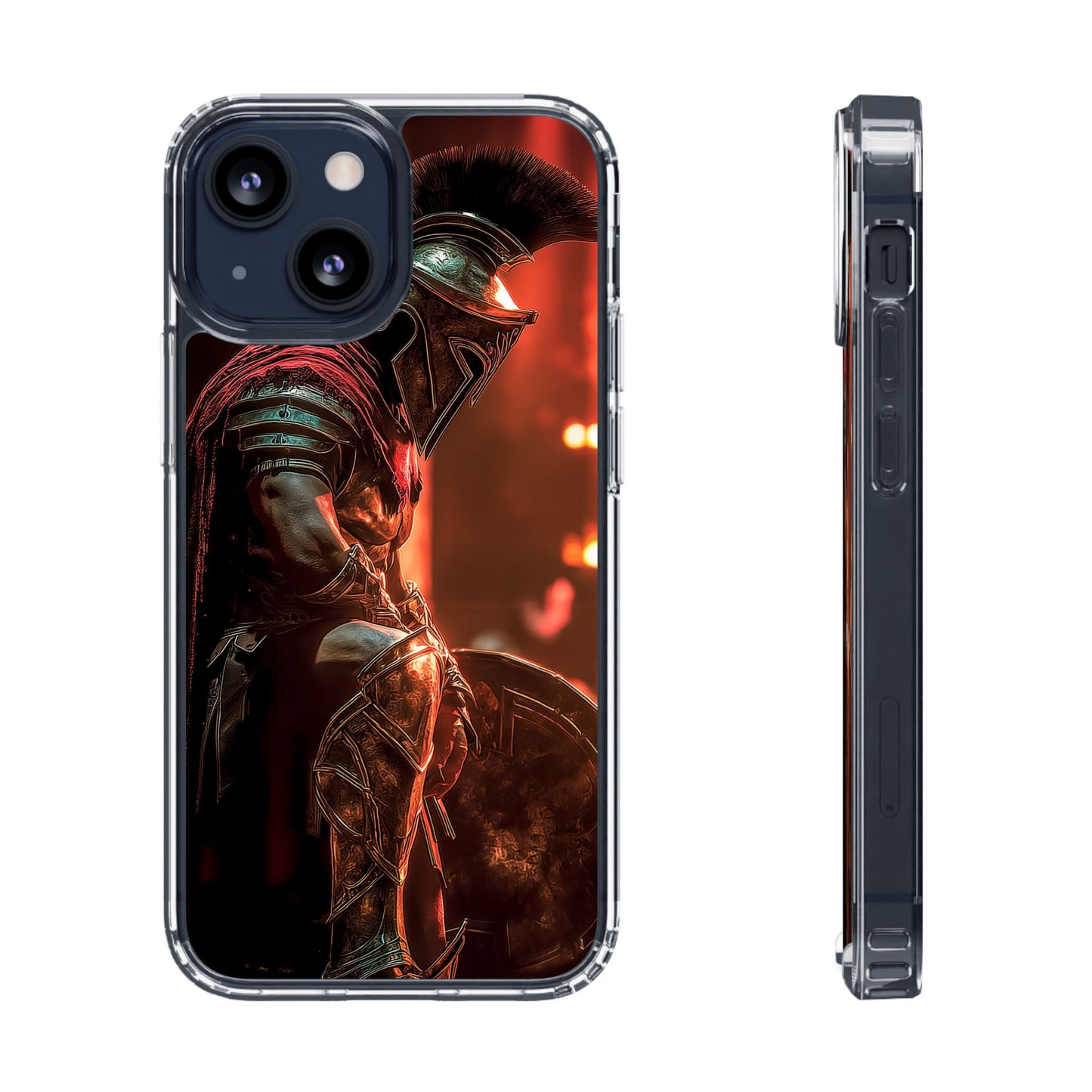 Leonidas Edition Spartan Warrior iPhone Case – Rugged Clear Protection with Bold Battle Inspired Design