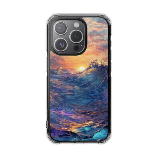 Glowing Tidal Wave Magnetic Clear iPhone Case