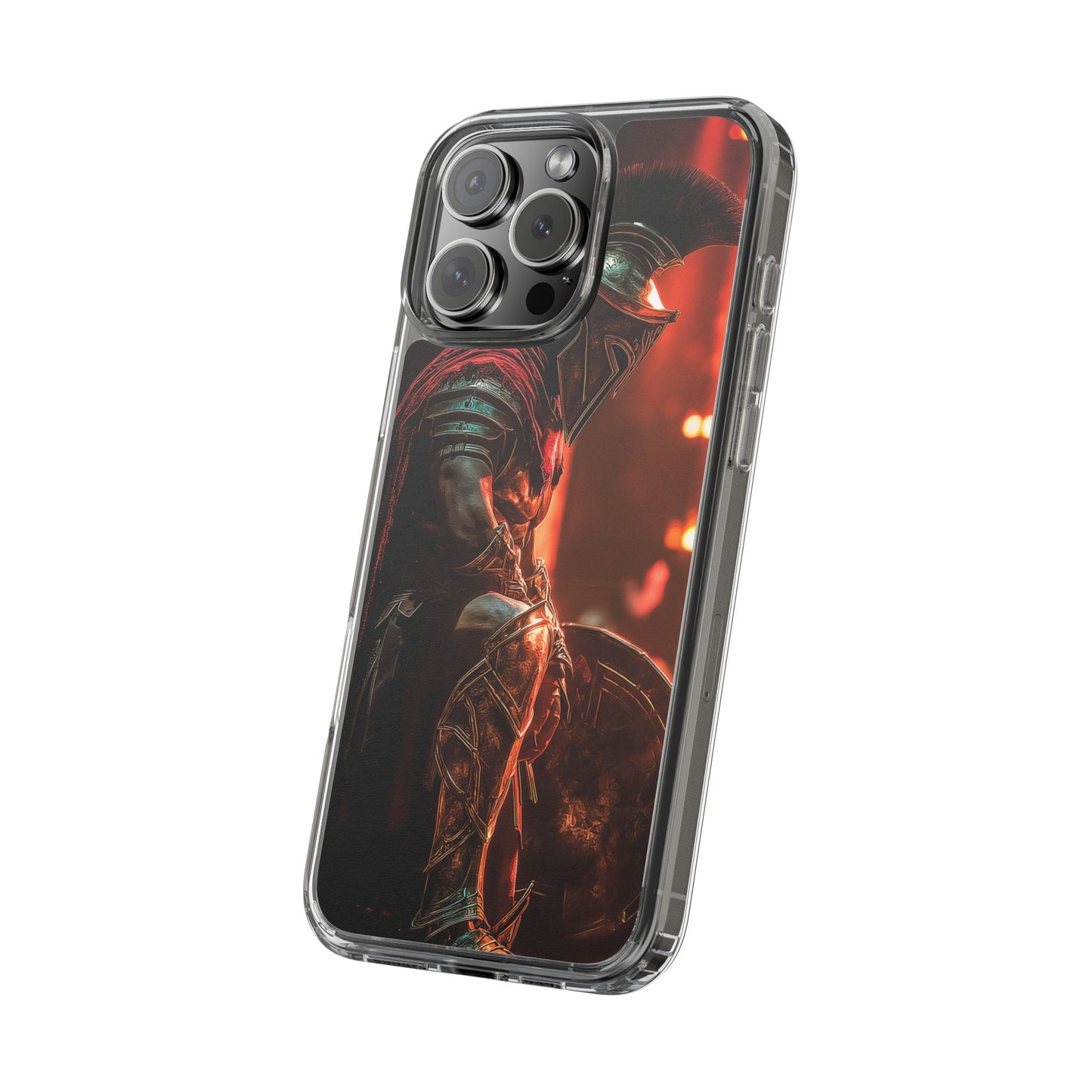 Leonidas Edition Spartan Warrior iPhone Case – Rugged Clear Protection with Bold Battle Inspired Design