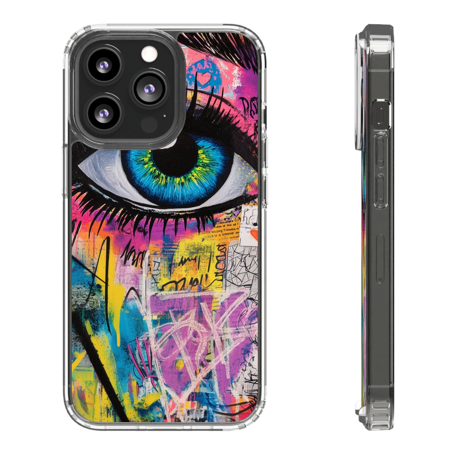 Vibrant Eye Art Clear iPhone Case - Stylish Protection for Trendsetters