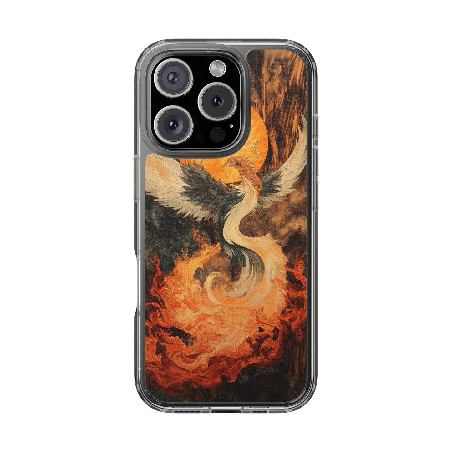 Phoenix Fire Clear iPhone Case - Artistic Protection for Creative Souls