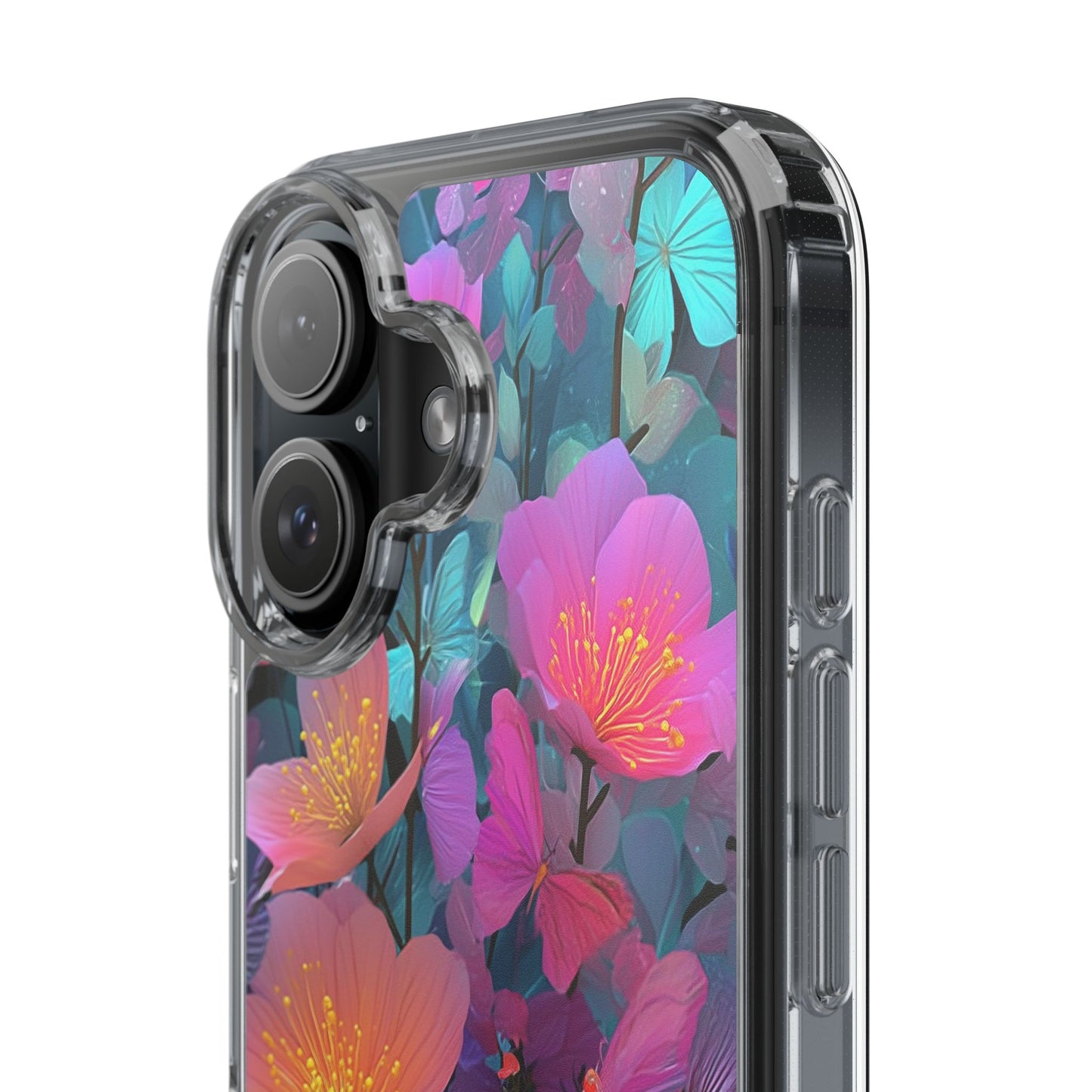 Vibrant Floral Clear iPhone Case
