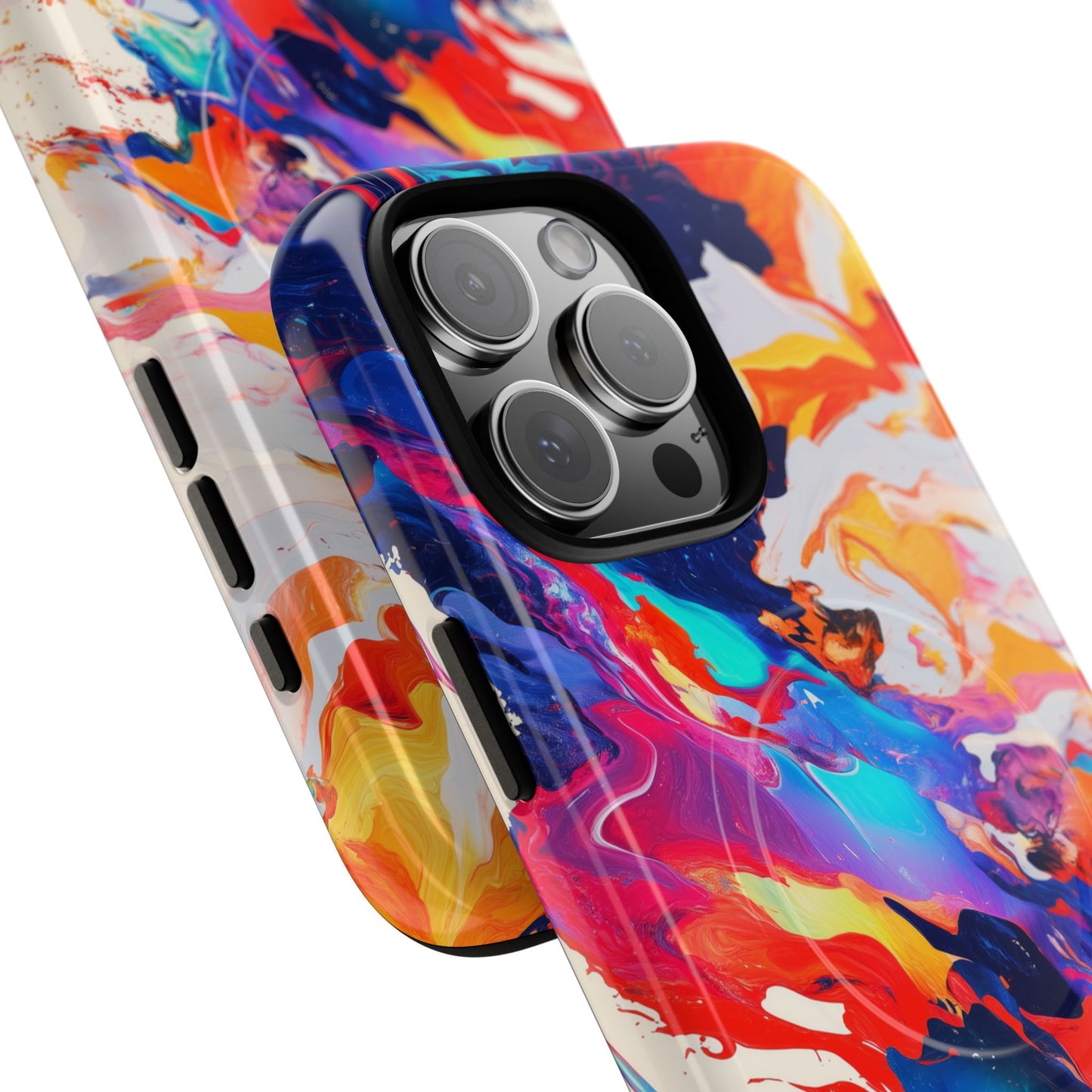 Vibrant Tough Magnetic Case - Color Splash Design for iPhone