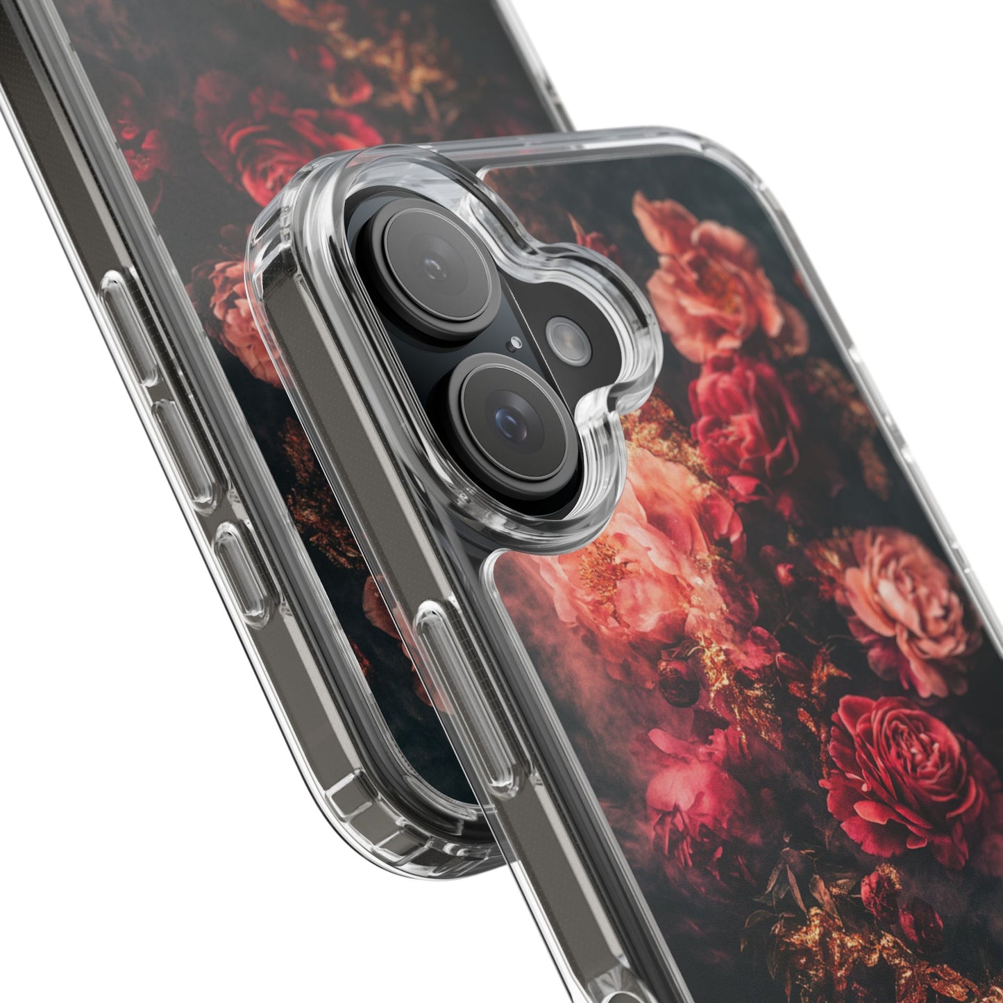 Floral Elegance Clear iPhone Case – Delicate Rose Design with Timeless Charm