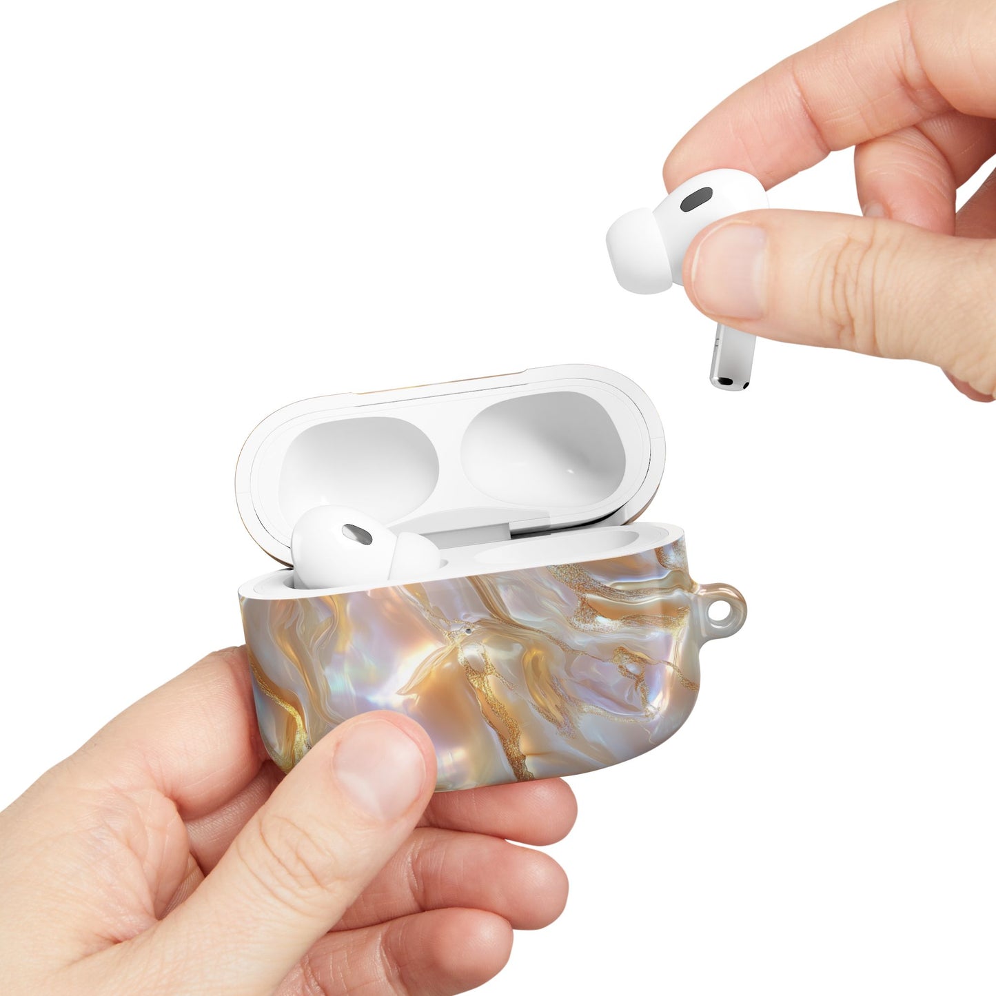 Lustrous Iridescent Gold & Mother of Pearl AirPod Case