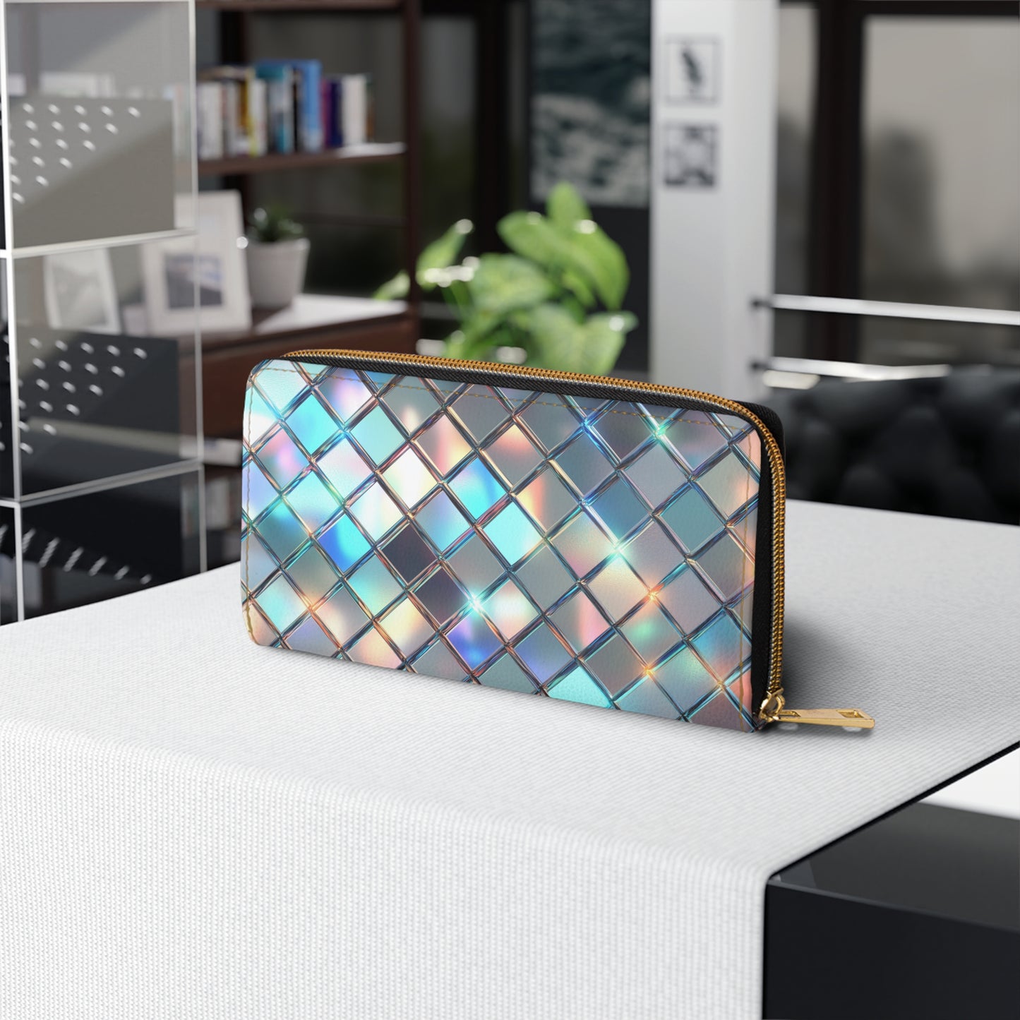 Iridescent Diamond Cell Phone Clutch Wallet - Stylish & Functional for Everyday Use
