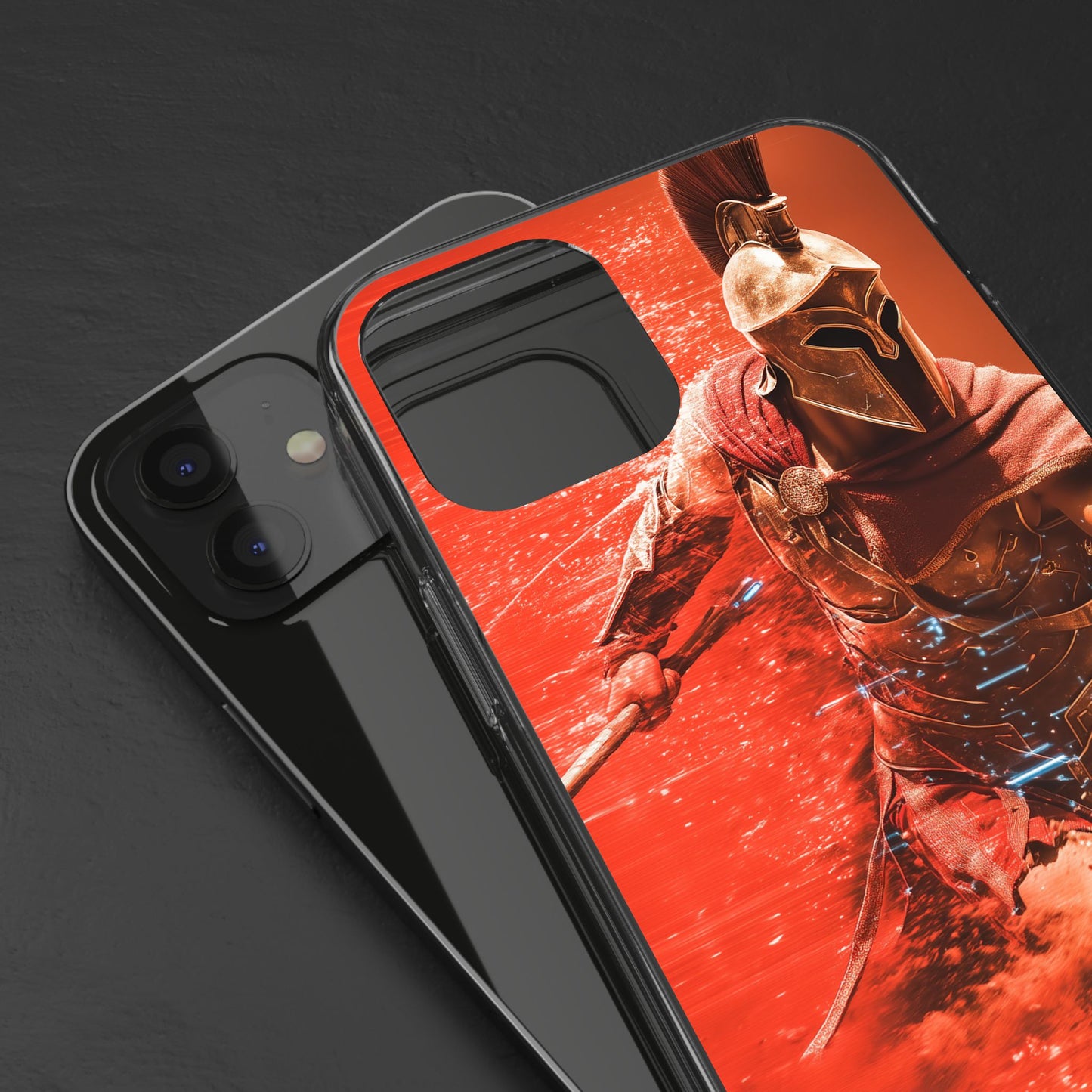 Spartan "Big Duster" Warrior Clear Phone Case - Unique Design for Protection & Style