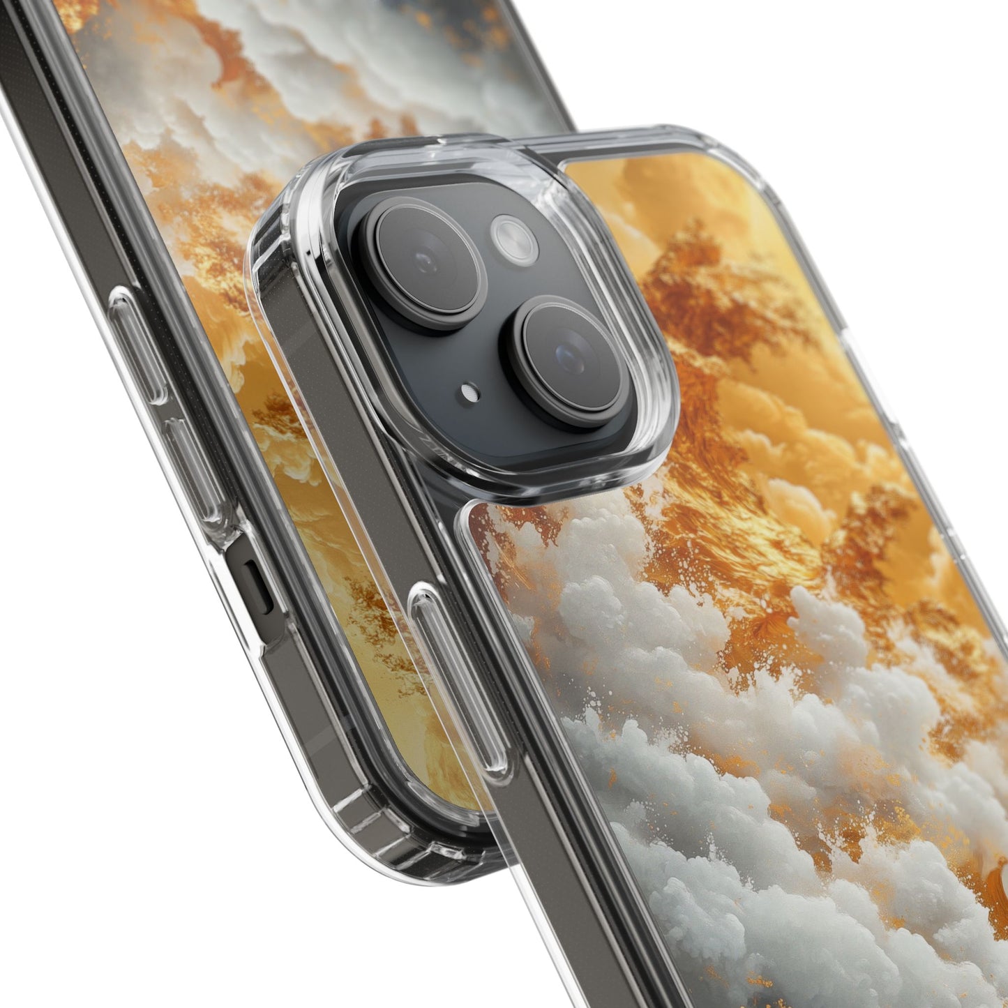 Golden Wave Clear iPhone Case - Stylish Protection for Your Smartphone