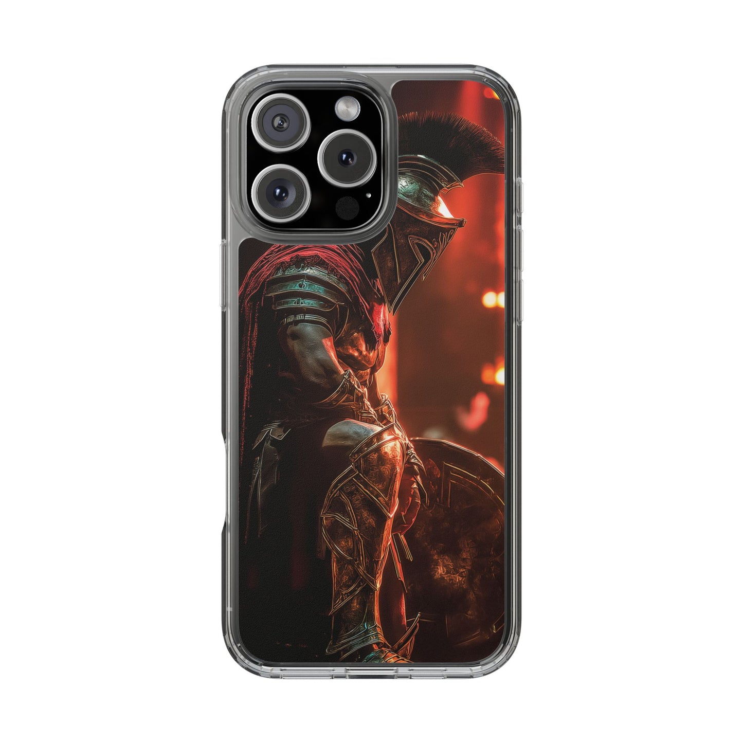 Leonidas Edition Spartan Warrior iPhone Case – Rugged Clear Protection with Bold Battle Inspired Design