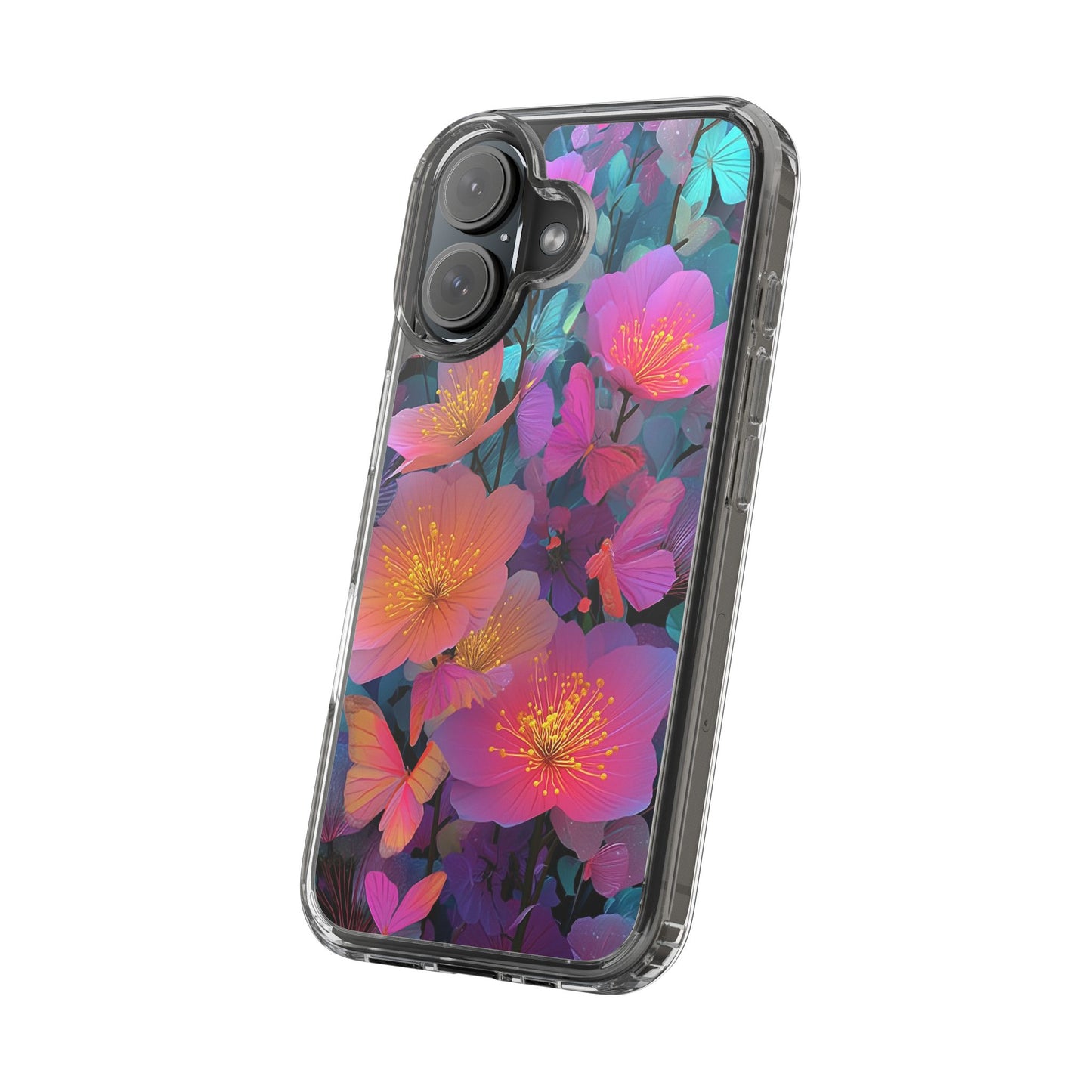 Vibrant Floral Clear iPhone Case