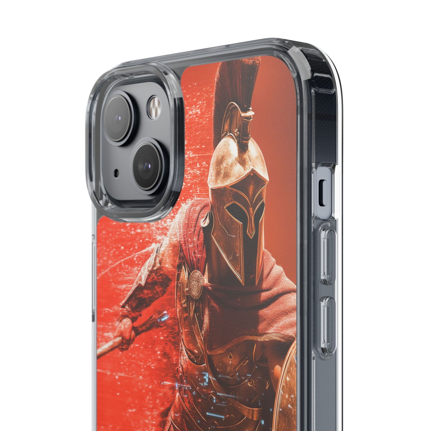 Spartan "Big Duster" Warrior Clear Phone Case - Unique Design for Protection & Style
