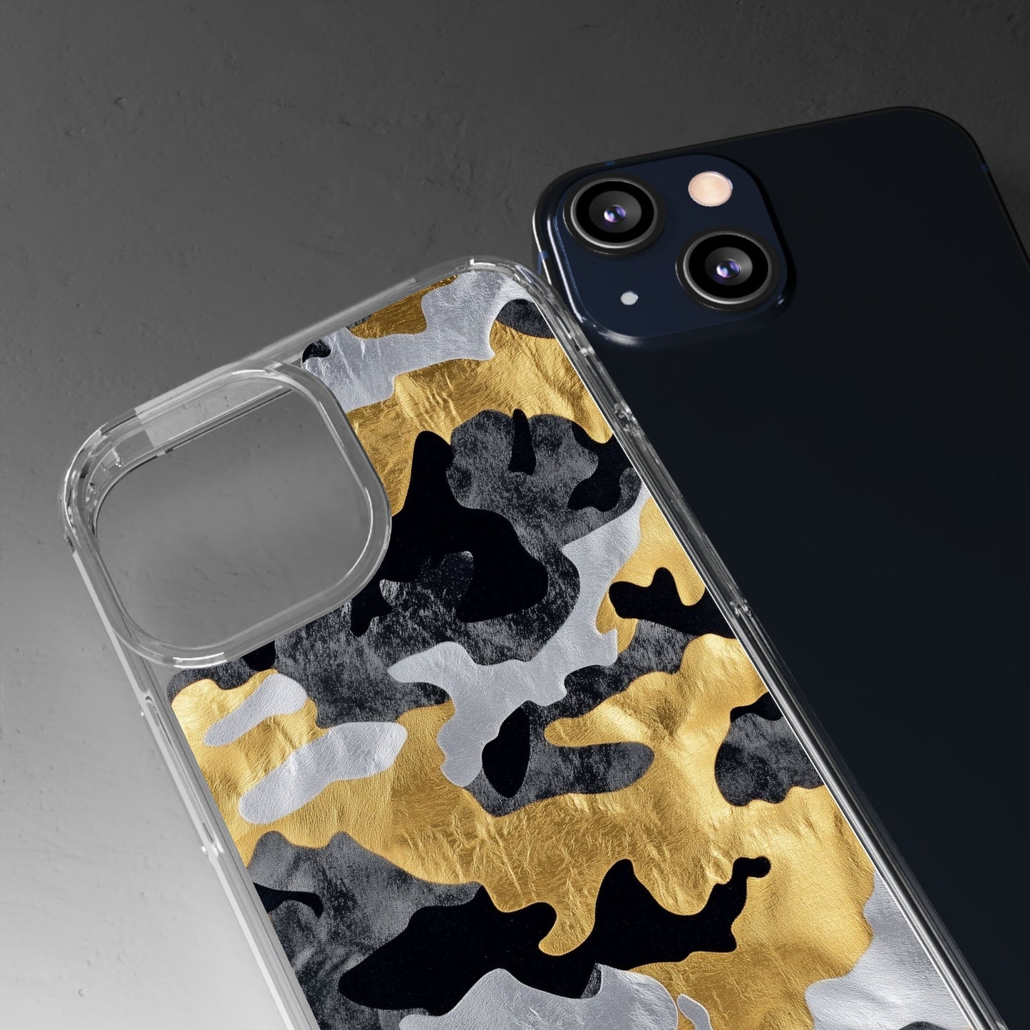 Metallic Gold Camo Clear Phone Case - Stylish Phone Cover