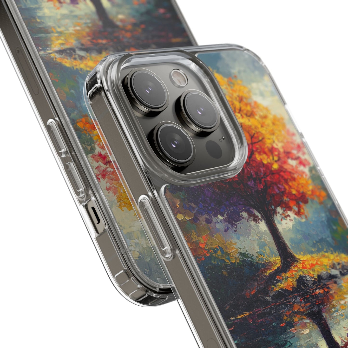 Autumn Landscape Phone Case - Clear Case with Vibrant Tree Design