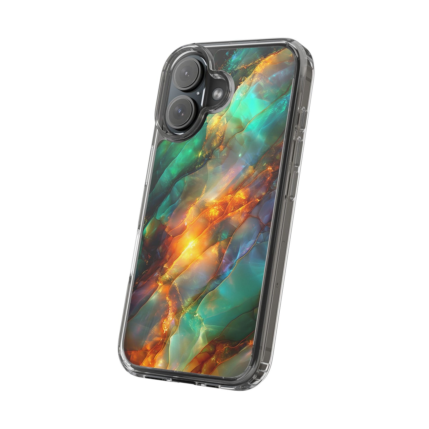 Radiant Gemstone Marble Inspired Clear iPhone Case
