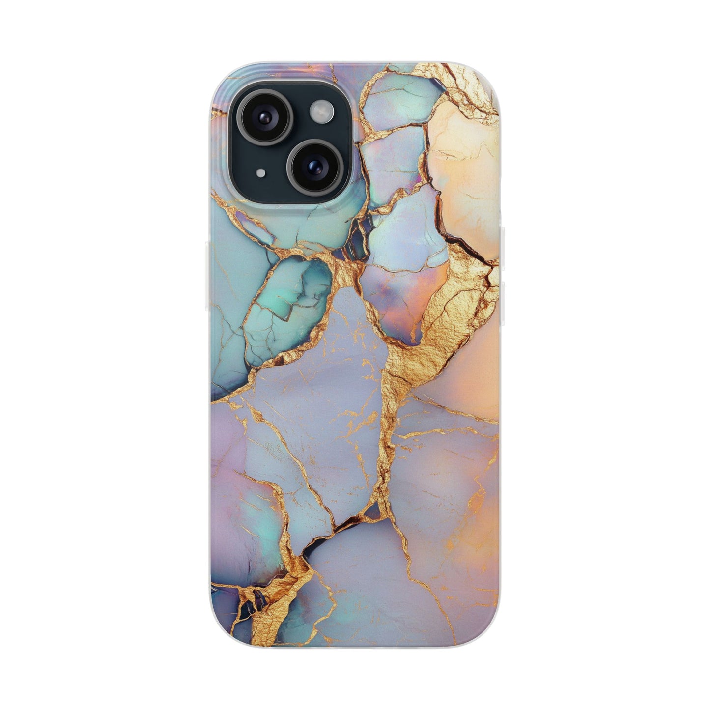 Iridescent Gold Cracks Flexi iPhone Case