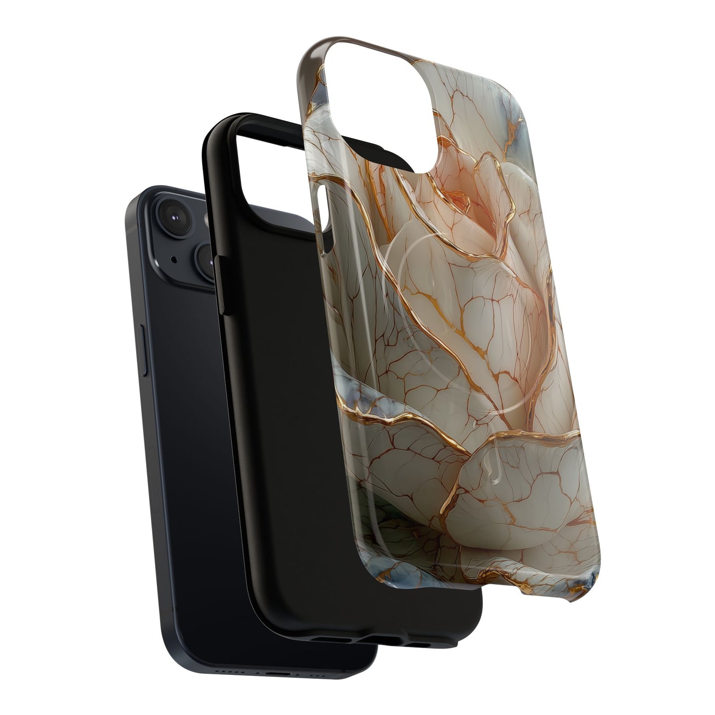 Elegant Rose iPhone Case - Tough Magnetic Design for Stylish Protection