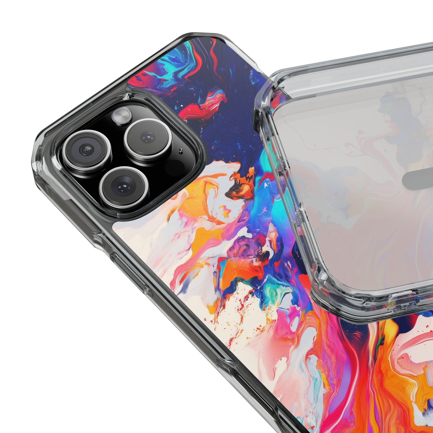 Vibrant Colorful Abstract Phone Case – Magnetic Clear Case for Bold & Stylish Protection